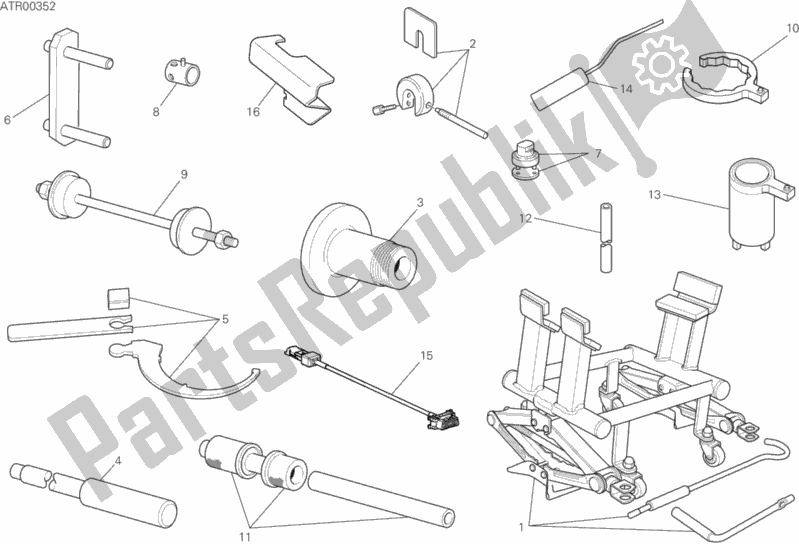 Toutes les pièces pour le 01b - Outils De Service D'atelier du Ducati Multistrada 1200 ABS 2016